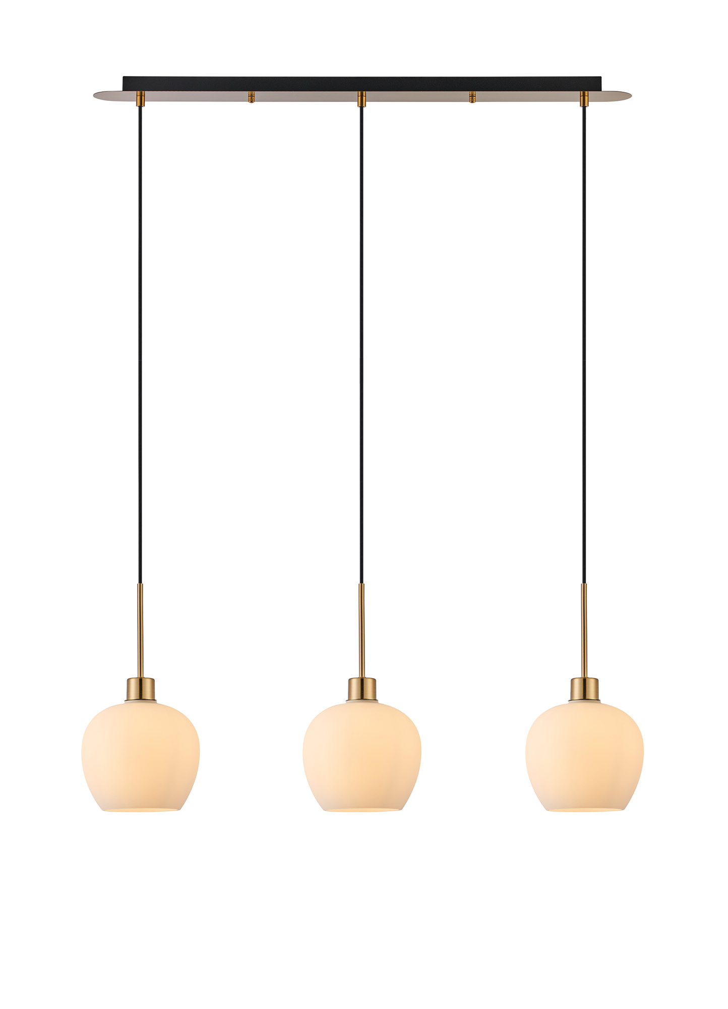 DK1214  Lori Linear Pendant, 3 Light Adjustable E27, Antique Gold/Opal Wine Shades